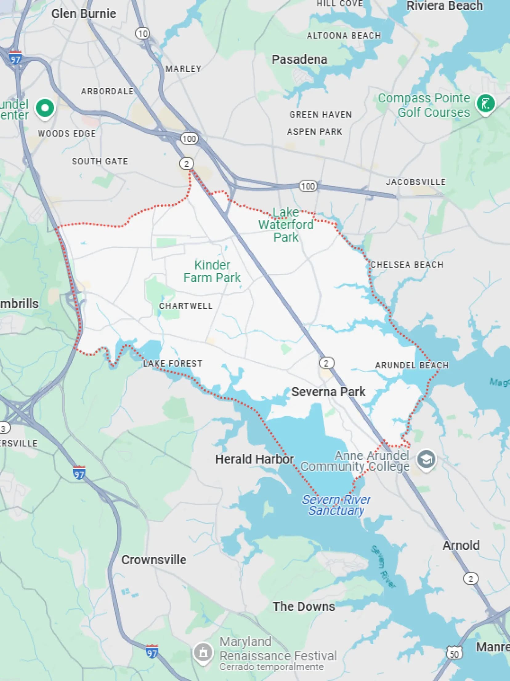 Map of Saverna Park